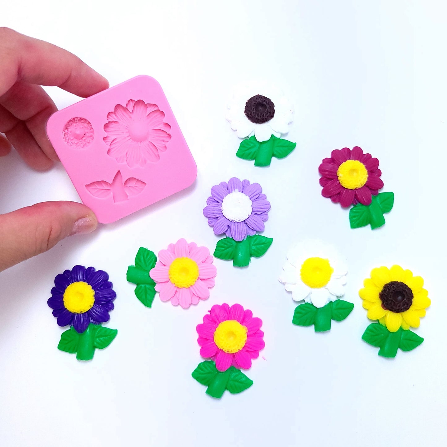 Sunflower Model B Multi-Project Silicone Mold for Fondant Resin Clay Crafts
