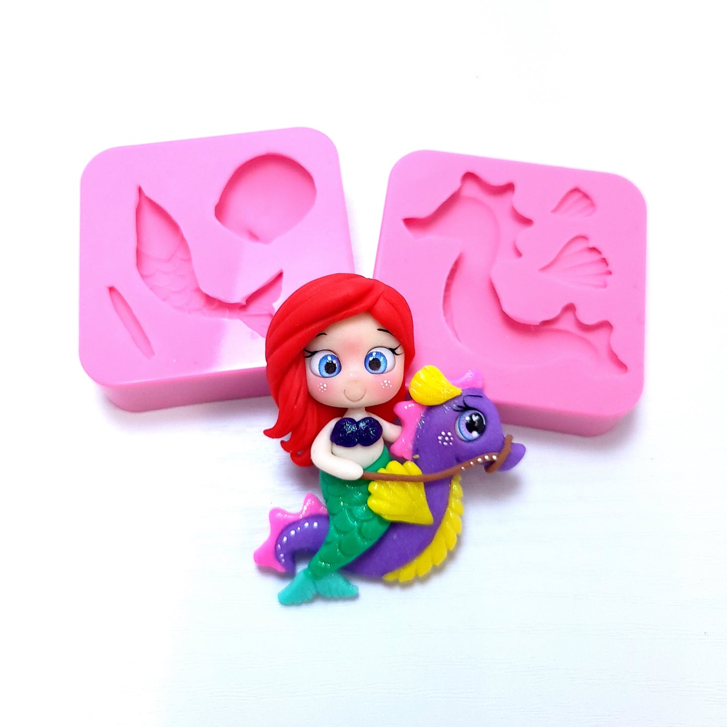 Mermaid Seahorse Multi-Project Silicone Mold for Fondant Resin Clay Crafts MS573