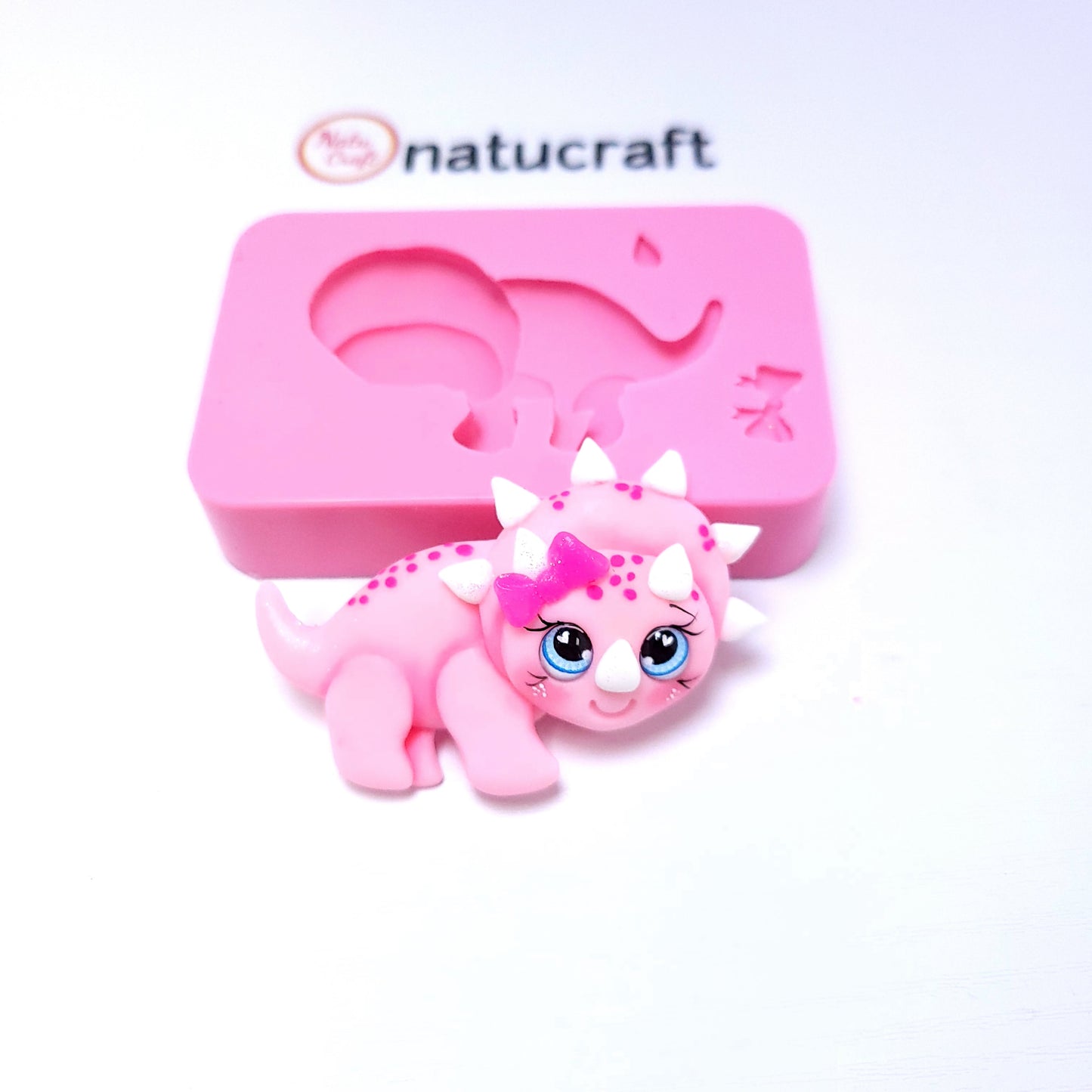 Cute Triceratops Dinosaur Multi-Project Silicone Mold for Fondant Resin Clay Crafts