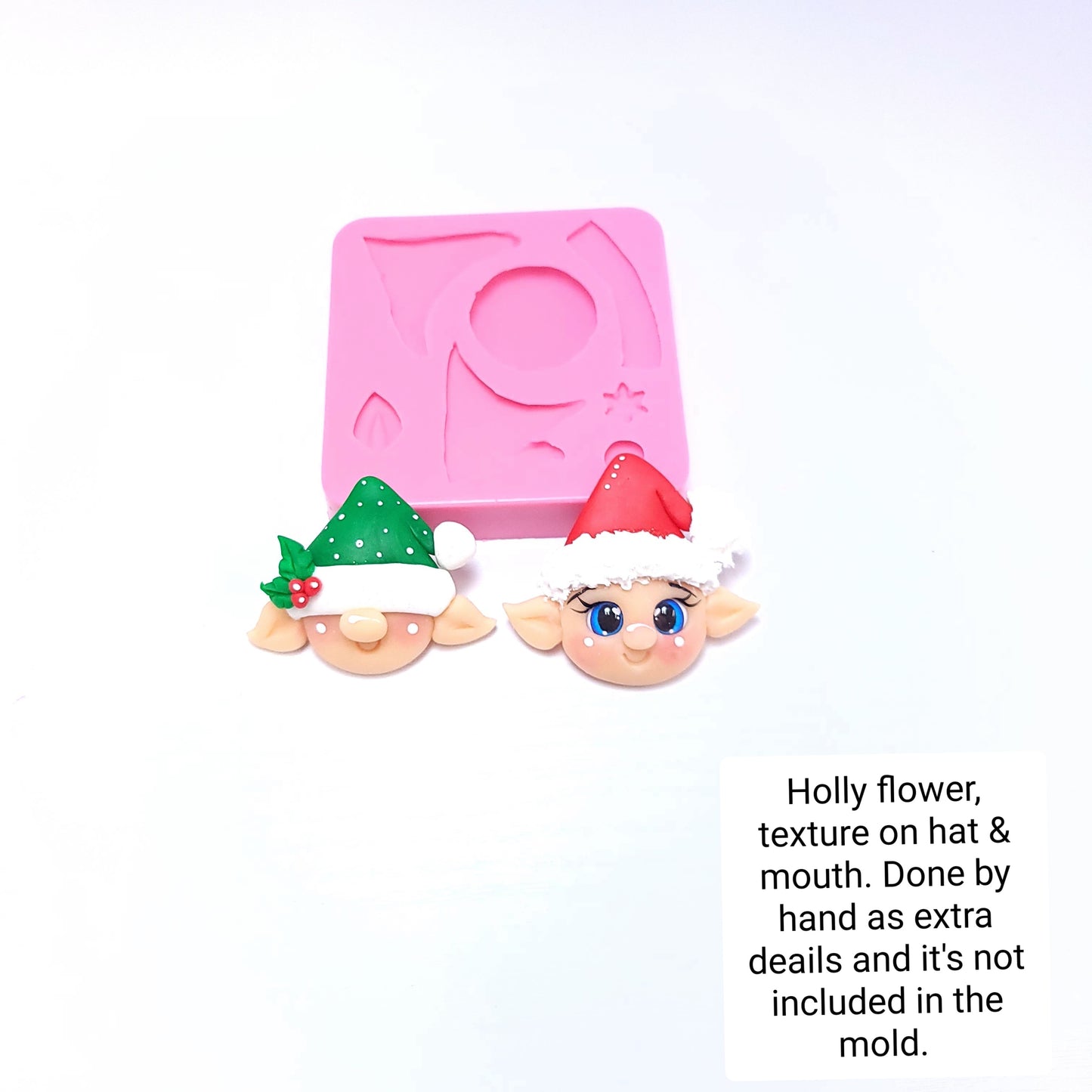 Elf Face Silicone Mold for Fondant, Polymer Clay, Resin and Miniatures