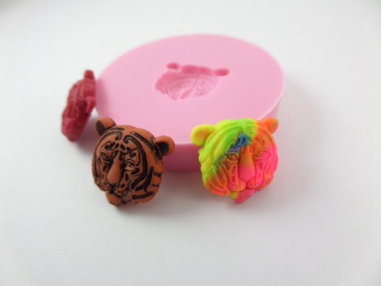 Tiger Head Silicone Mold for Resin, Polymer Clay, Fondant, Wax Crafts