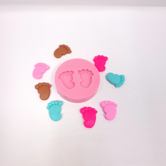 Baby Feet Silicone Mold for Baby Shower Miniatures Earrings Fondant Crafts MS869