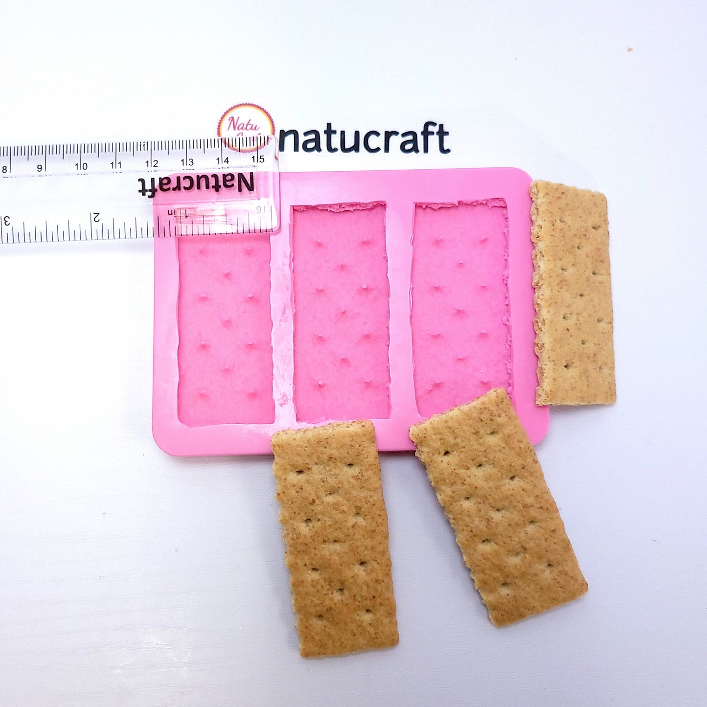 Graham Cookie honey smores, 3 cavity Cookies mold, Cracker Silicone mold NC064