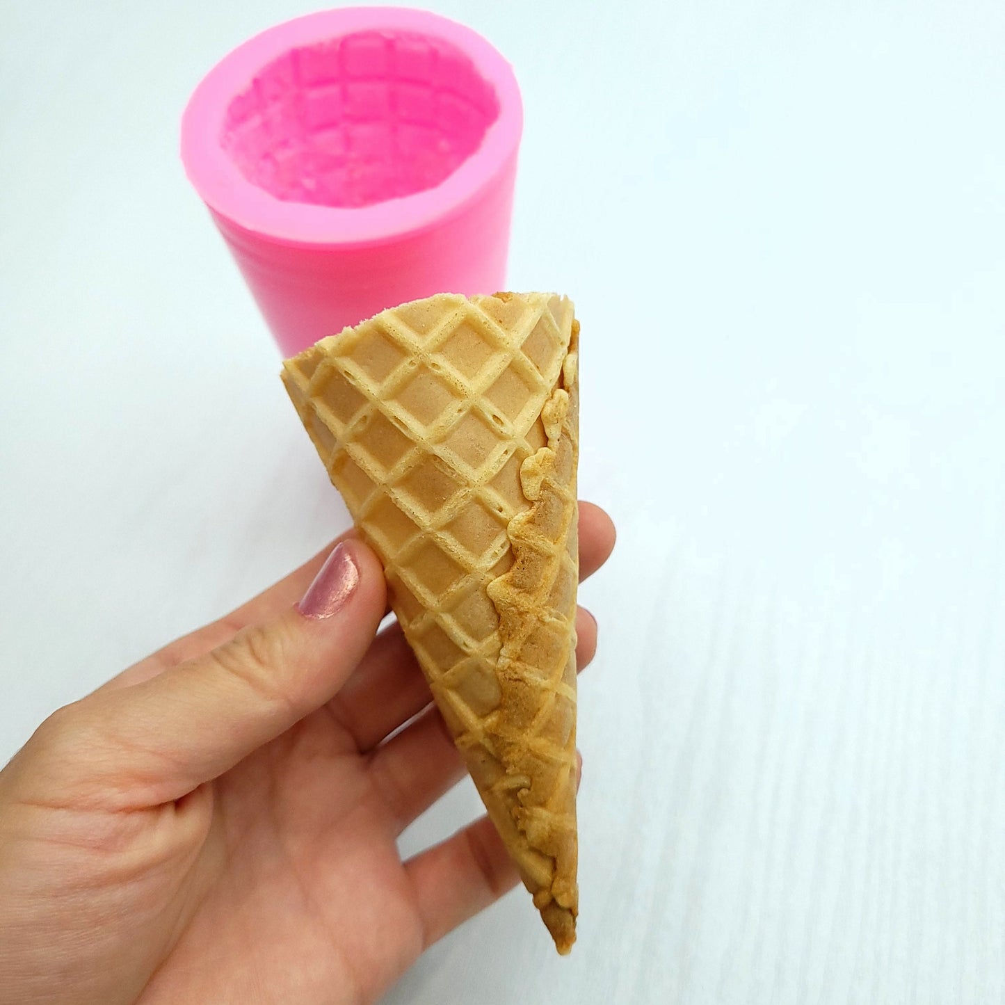 Real Waffle cone mold ice cream cone mold model A Silicone Mold Wax mold Resin mold Soap mold Realistic Flexible mold NC059