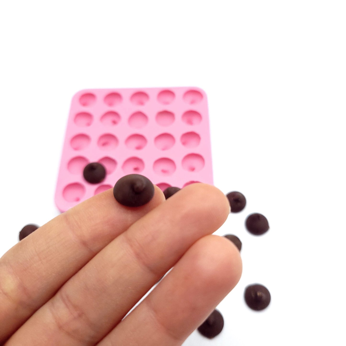 Chocolate chips 25 cavities Wax mold Resin mold Soap mold Realistic Flexible mold chocolate chip 42 cavities mold mini morsels