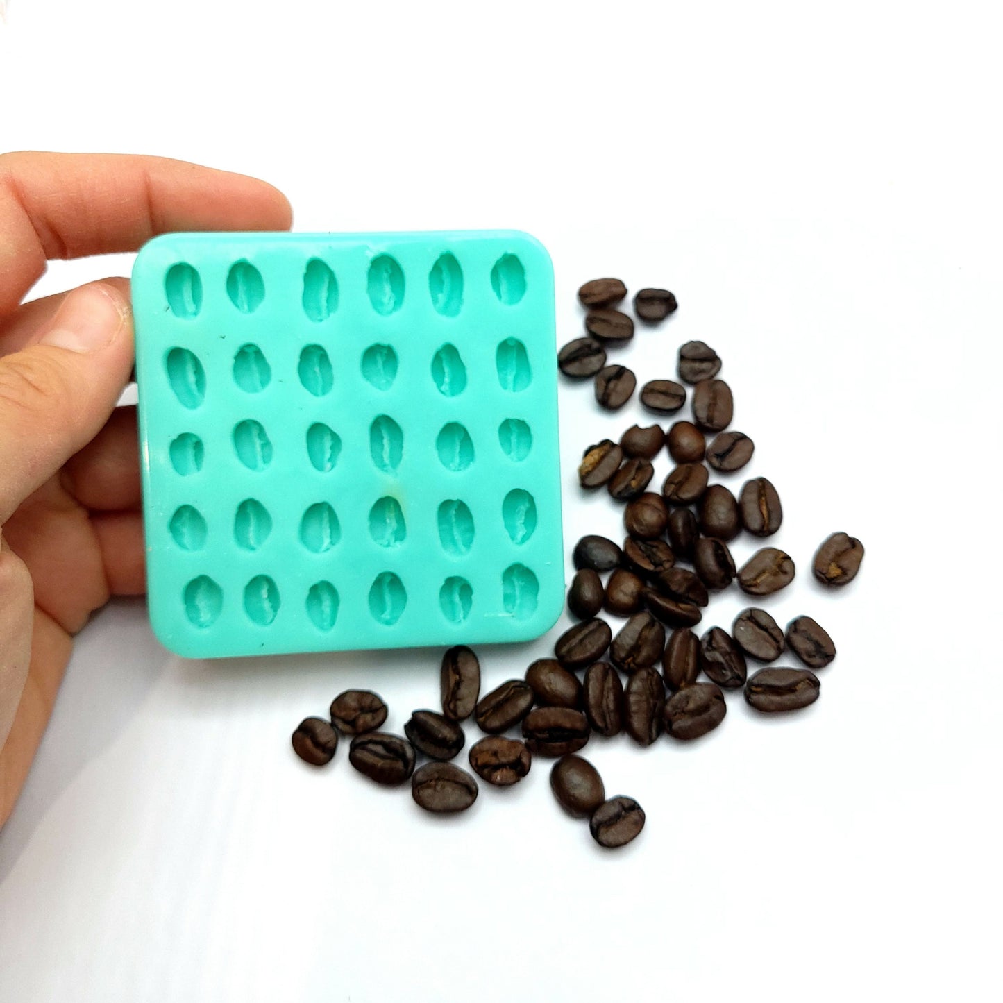 Coffee beans (Real size coffee beans) Silicone mold, Realistic Coffee beans mold NC04