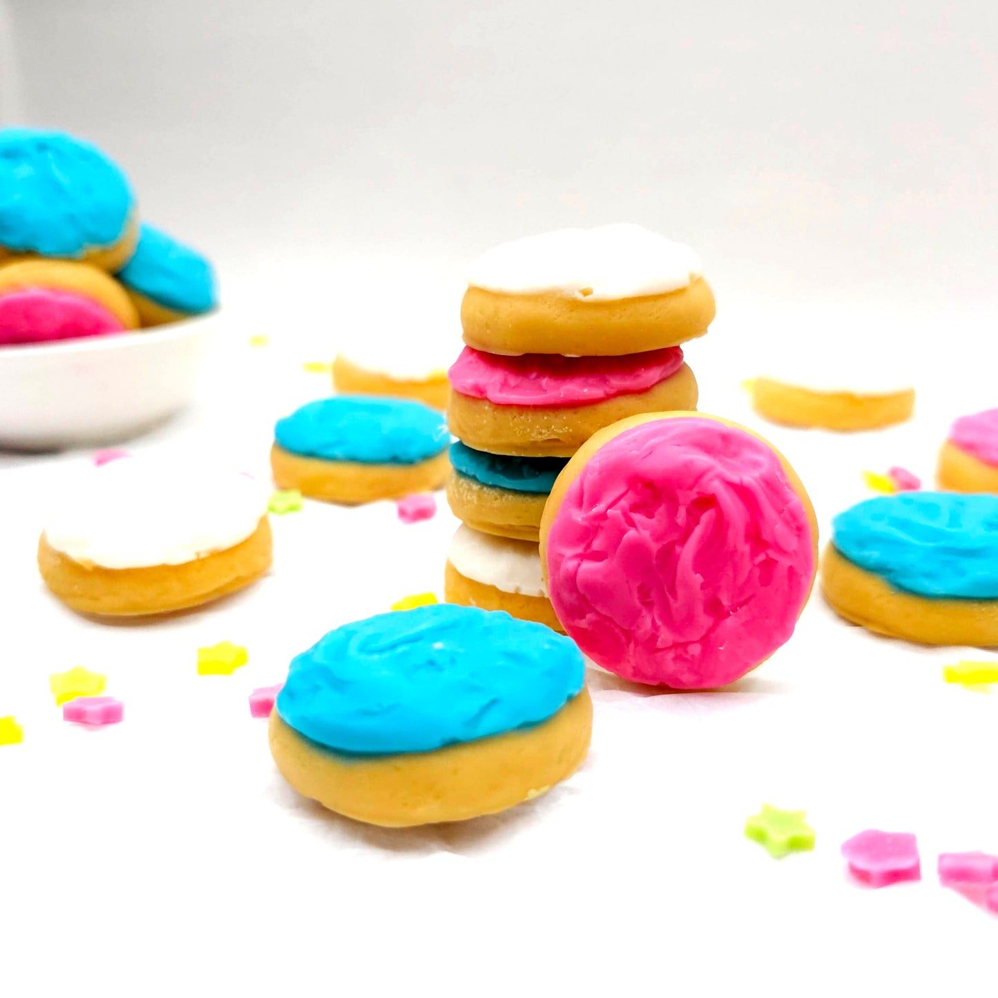 10 Cavities Mini Frosted Cookies Candle Silicone Mold, Soap mold, Mold for Wax, Mold for Resin, sugar cookie wax melts mold NC102