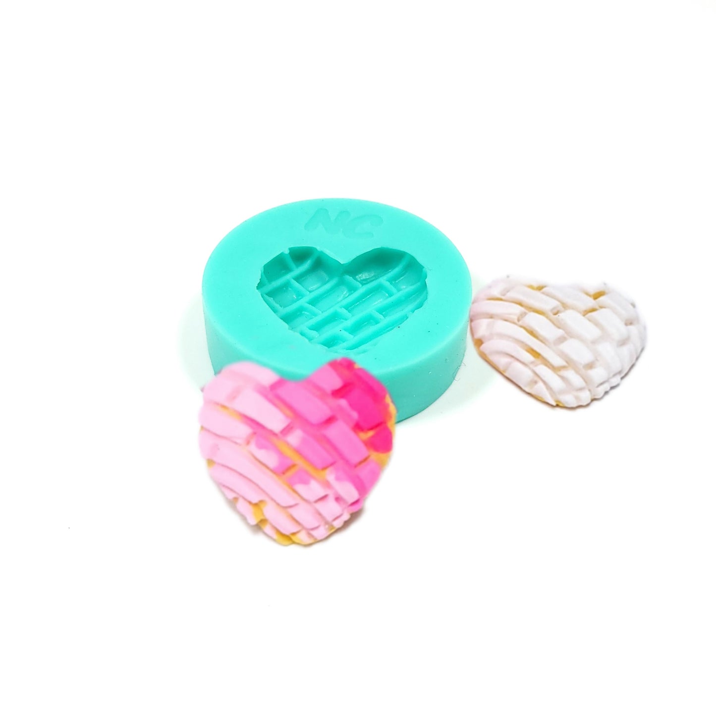 Concha bread heart shaped mold- Conchas Mexican bread silicone mold, Multi-Project Silicone mold NC037-38