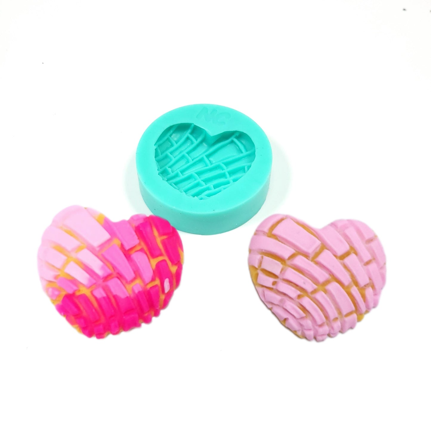 Concha bread heart shaped mold- Conchas Mexican bread silicone mold, Multi-Project Silicone mold NC037-38