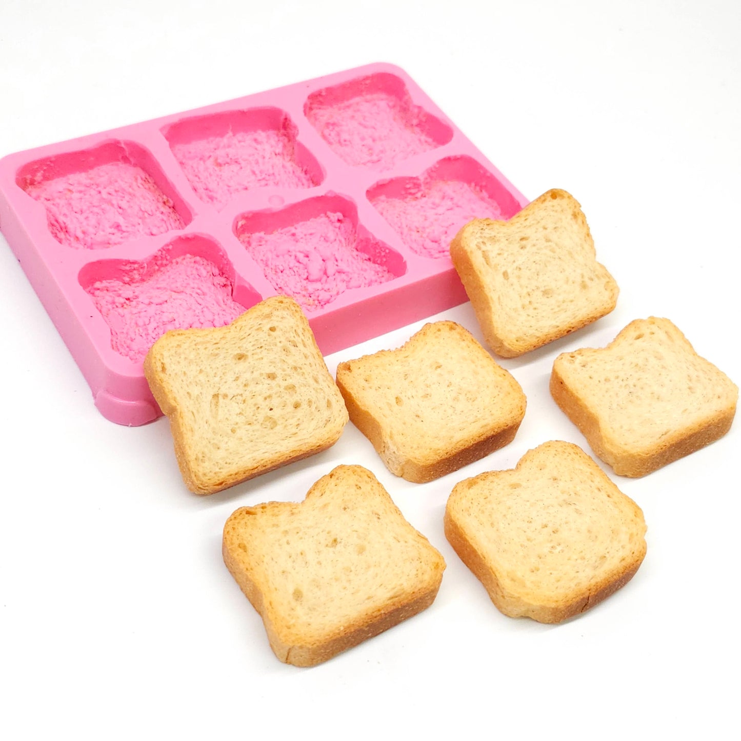 Miniature bread toast Silicone Mold, Soap embeds, candle mold, Mold for Wax melts NS003