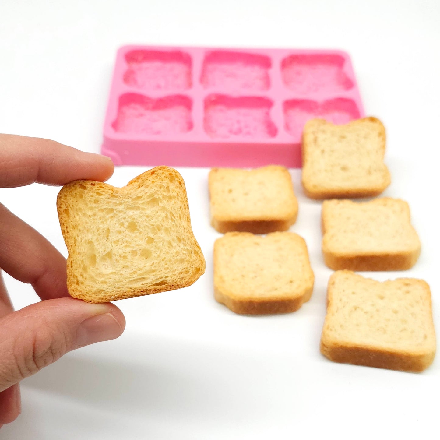 Miniature bread toast Silicone Mold, Soap embeds, candle mold, Mold for Wax melts NS003