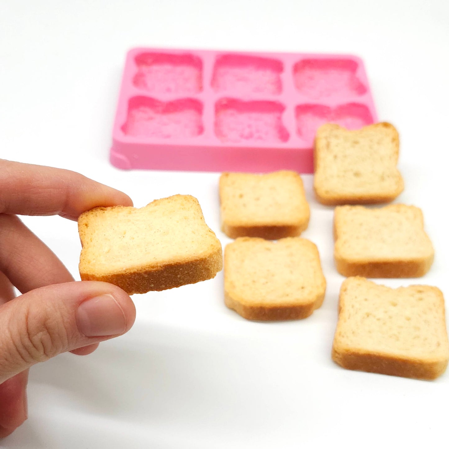 Miniature bread toast Silicone Mold, Soap embeds, candle mold, Mold for Wax melts NS003