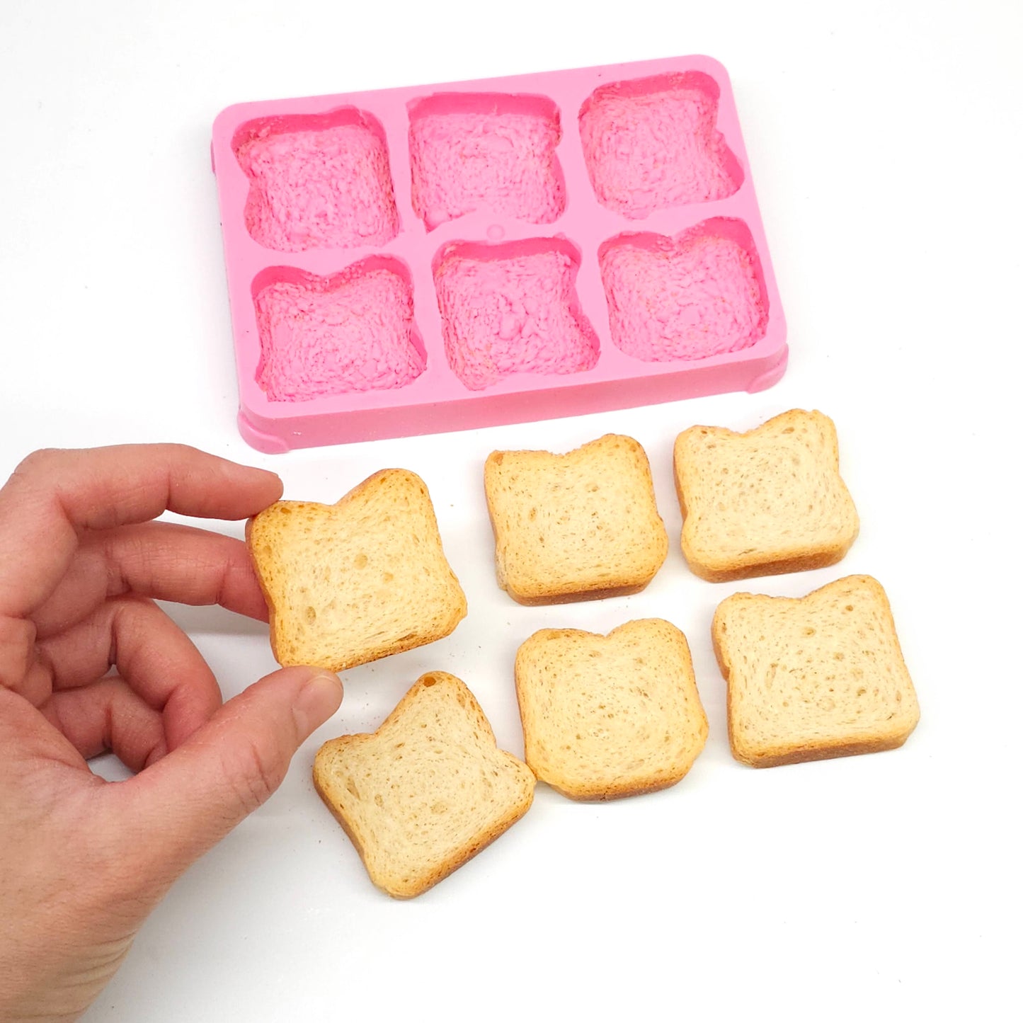 Miniature bread toast Silicone Mold, Soap embeds, candle mold, Mold for Wax melts NS003