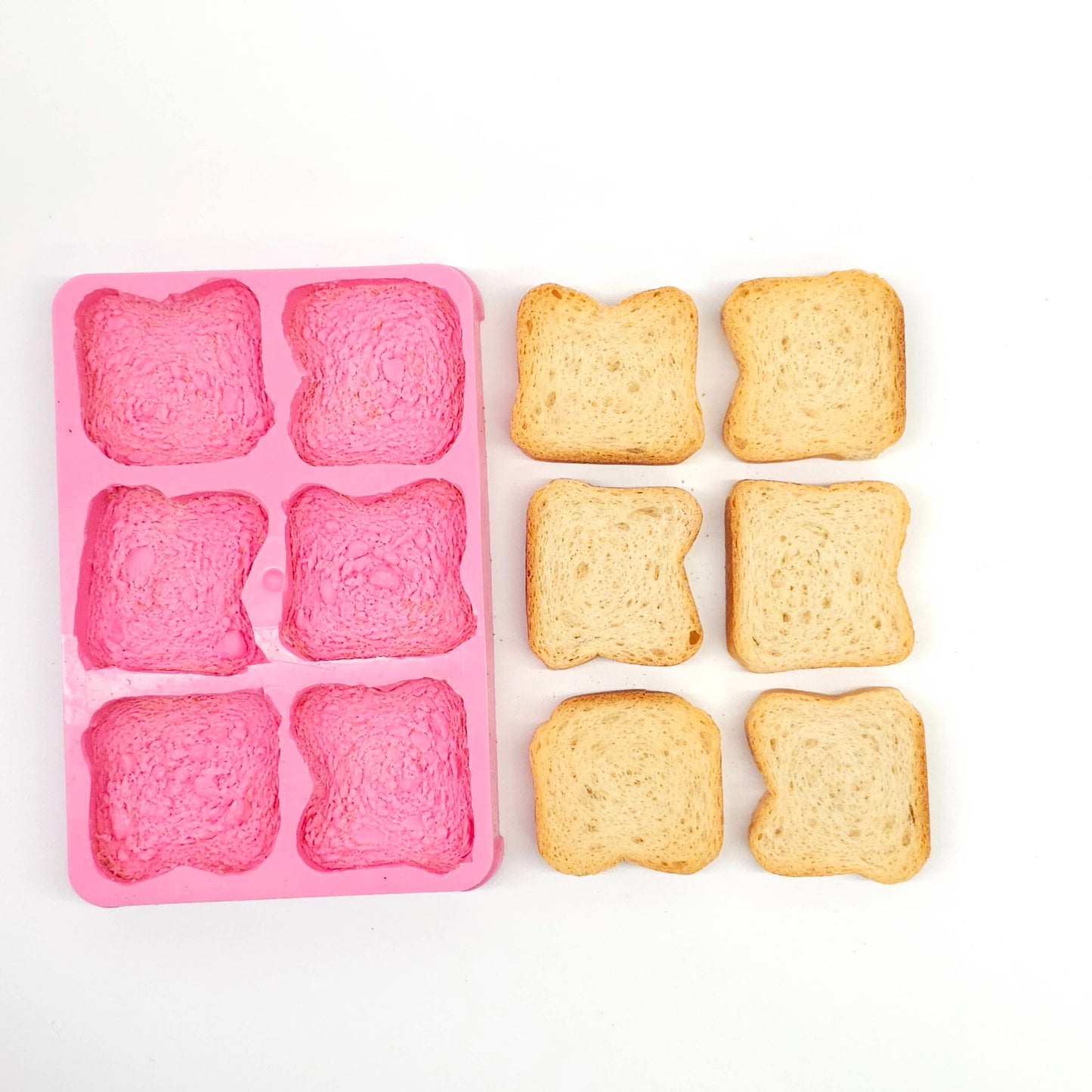 Miniature bread toast Silicone Mold, Soap embeds, candle mold, Mold for Wax melts NS003