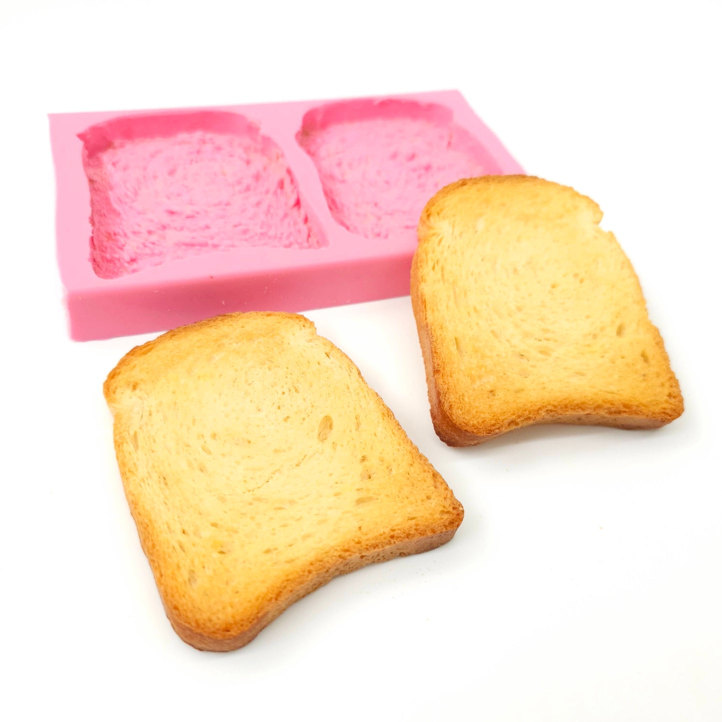 Small bread toast Silicone Mold, Soap embeds, bread toast candle mold NS008