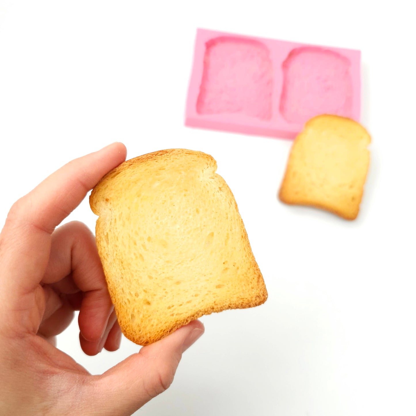 Small bread toast Silicone Mold, Soap embeds, bread toast candle mold NS008