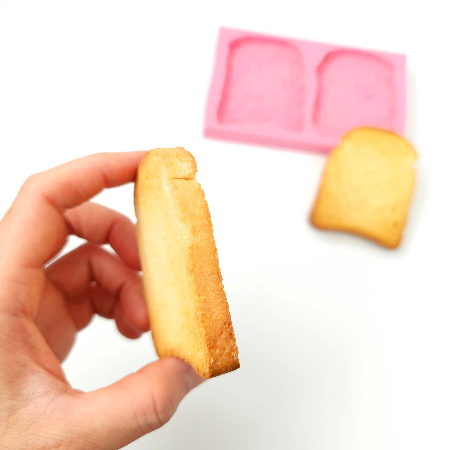 Small bread toast Silicone Mold, Soap embeds, bread toast candle mold NS008