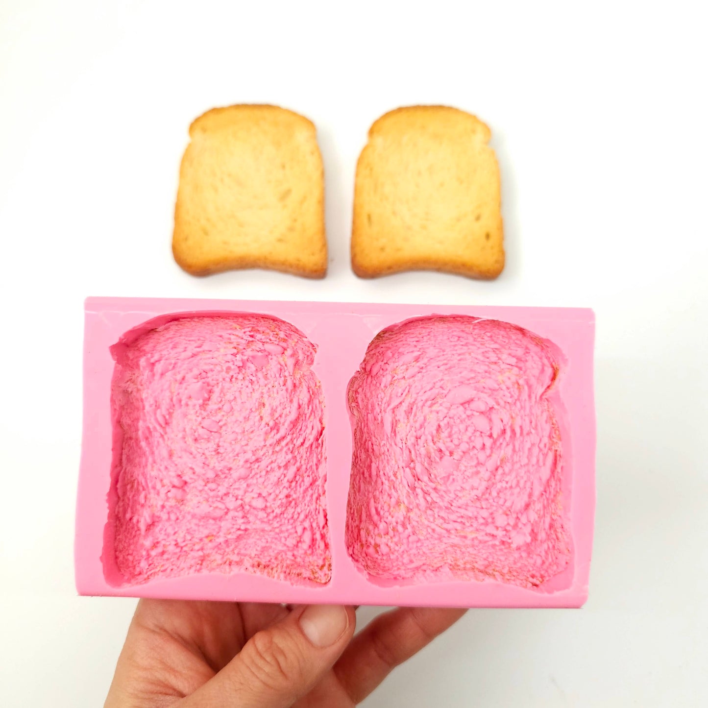 Small bread toast Silicone Mold, Soap embeds, bread toast candle mold NS008