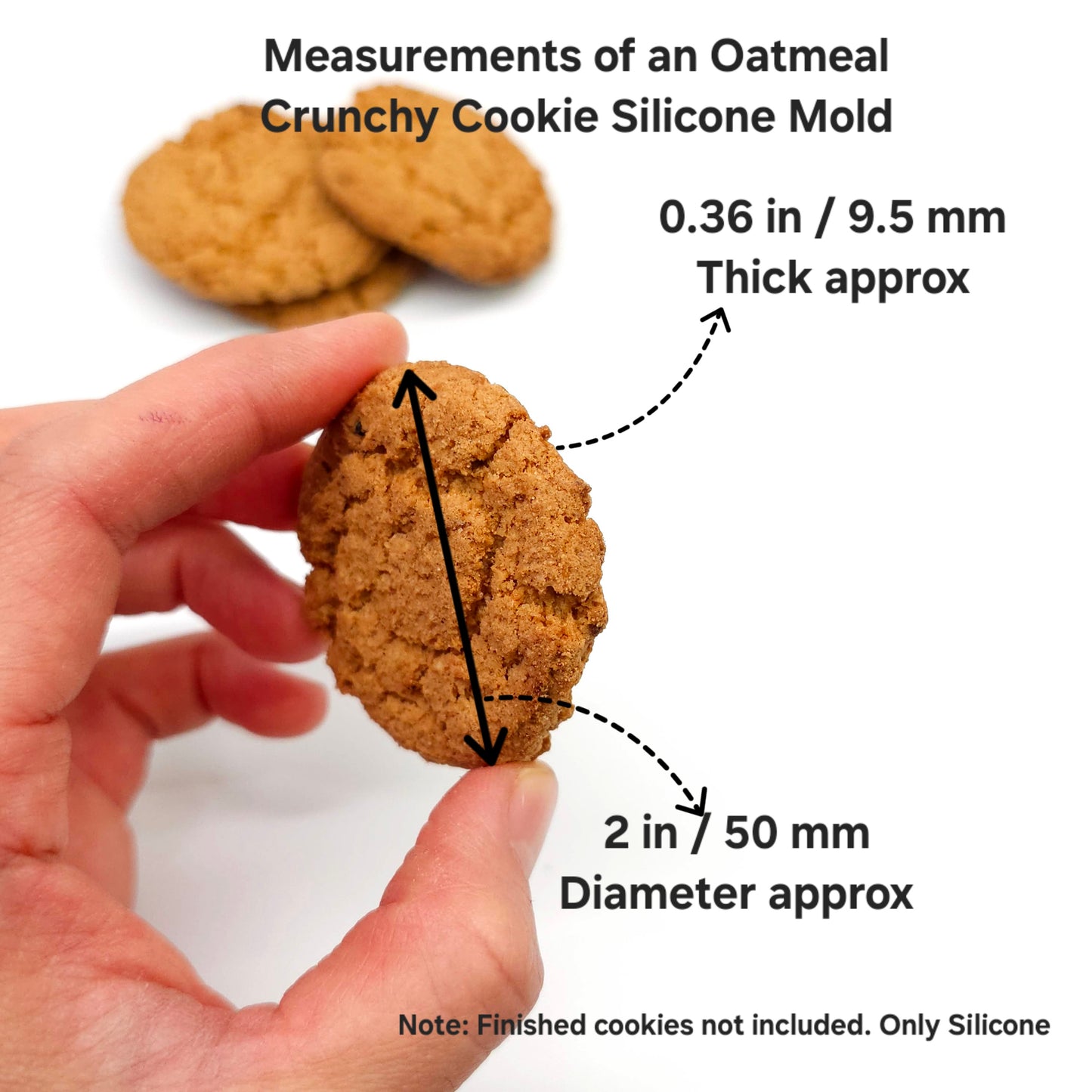 Oatmeal cookie Silicone Mold, Soap embeds, candle mold, Mold for Wax melts NS009