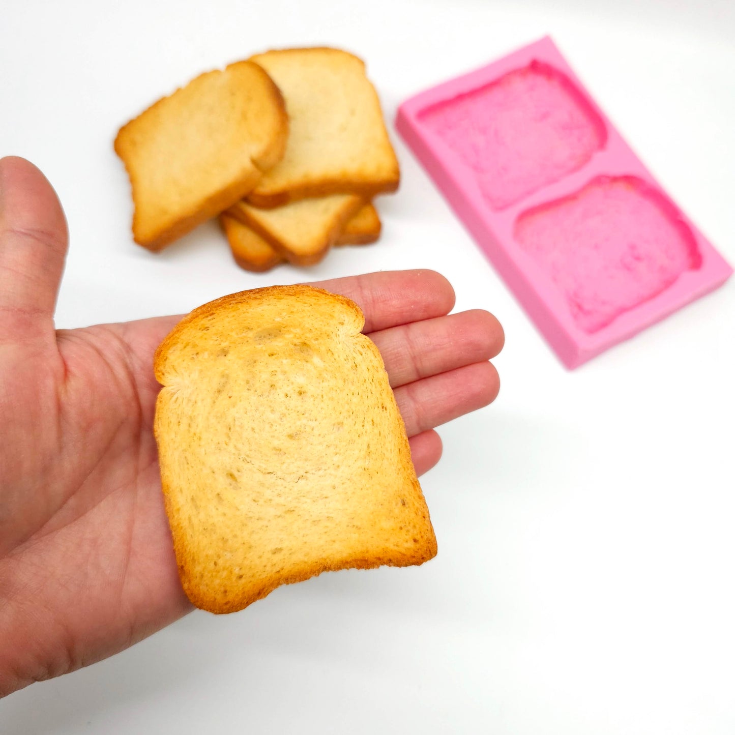 Small bread toast Silicone Mold, Soap embeds, bread toast candle mold NS008