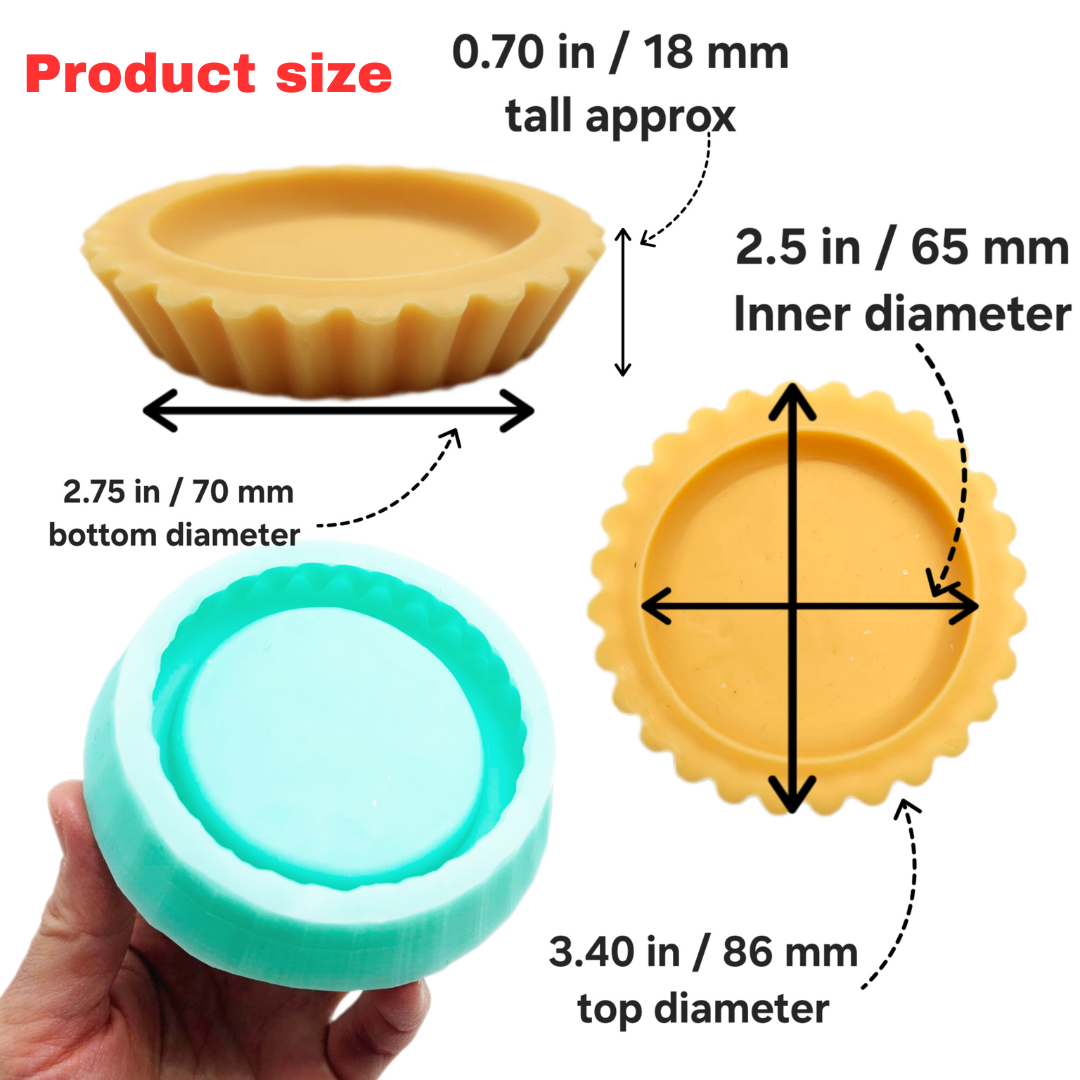 Tart crusts wax silicone mold candle dessert mold Resin mold Soap mold Tart mold Set of 2 Mini pie crust realistic candle wax melts