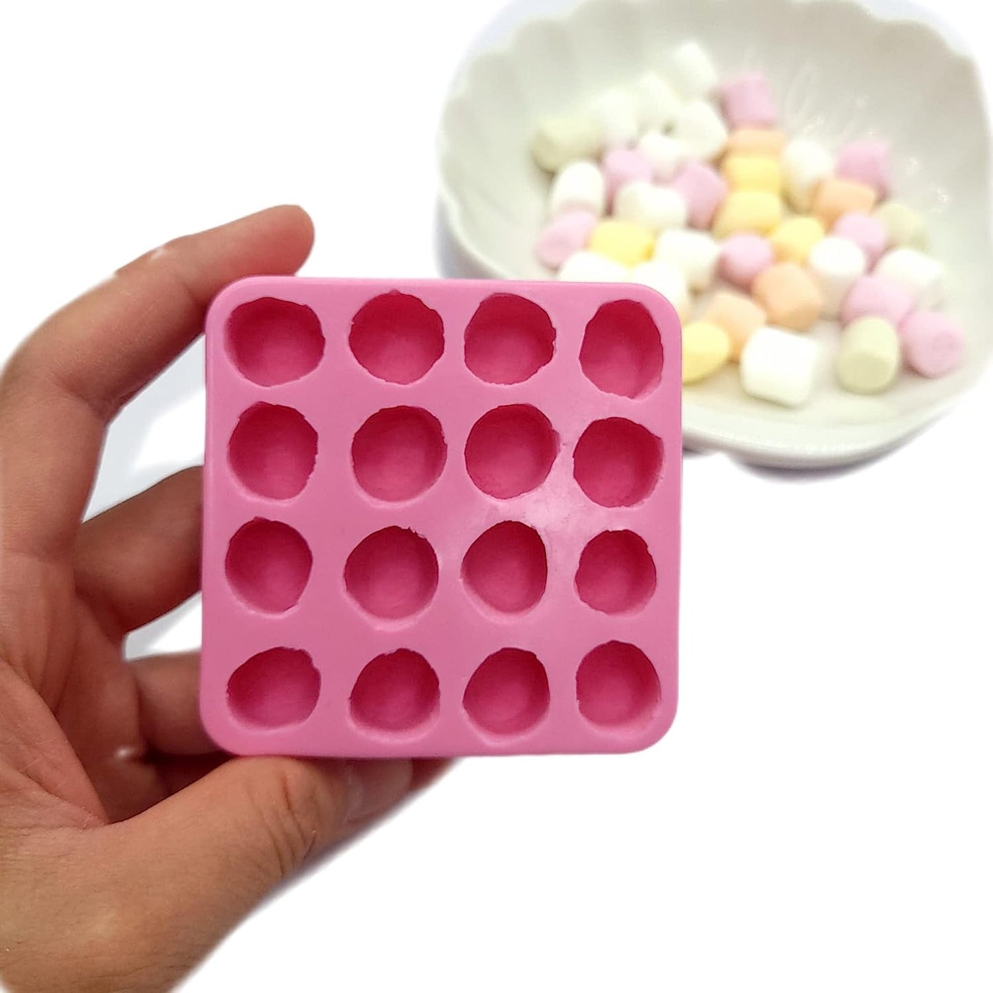 Mini Marshmallow Silicone Mold 16 cavities Wax mold Resin mold Soap mold Realistic Marshmallow Flexible mold NC039