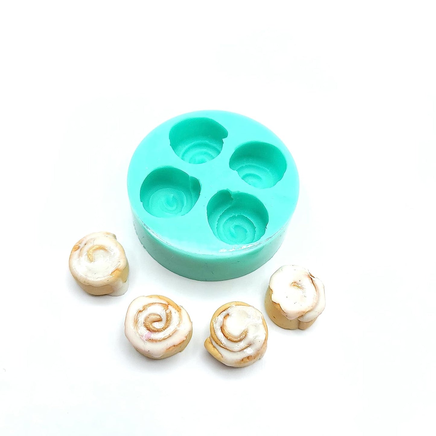 Cinnamon rolls mold miniature size buns- Miniature cinnamon rolls mold - Mini buns soap and candle embeds mold NC001