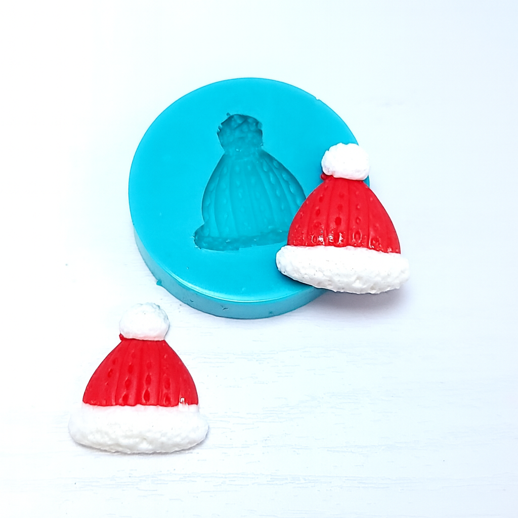 Christmas Knit Hat Earrings Charms Miniatures Silicone Mold for Fondant Resin MS733