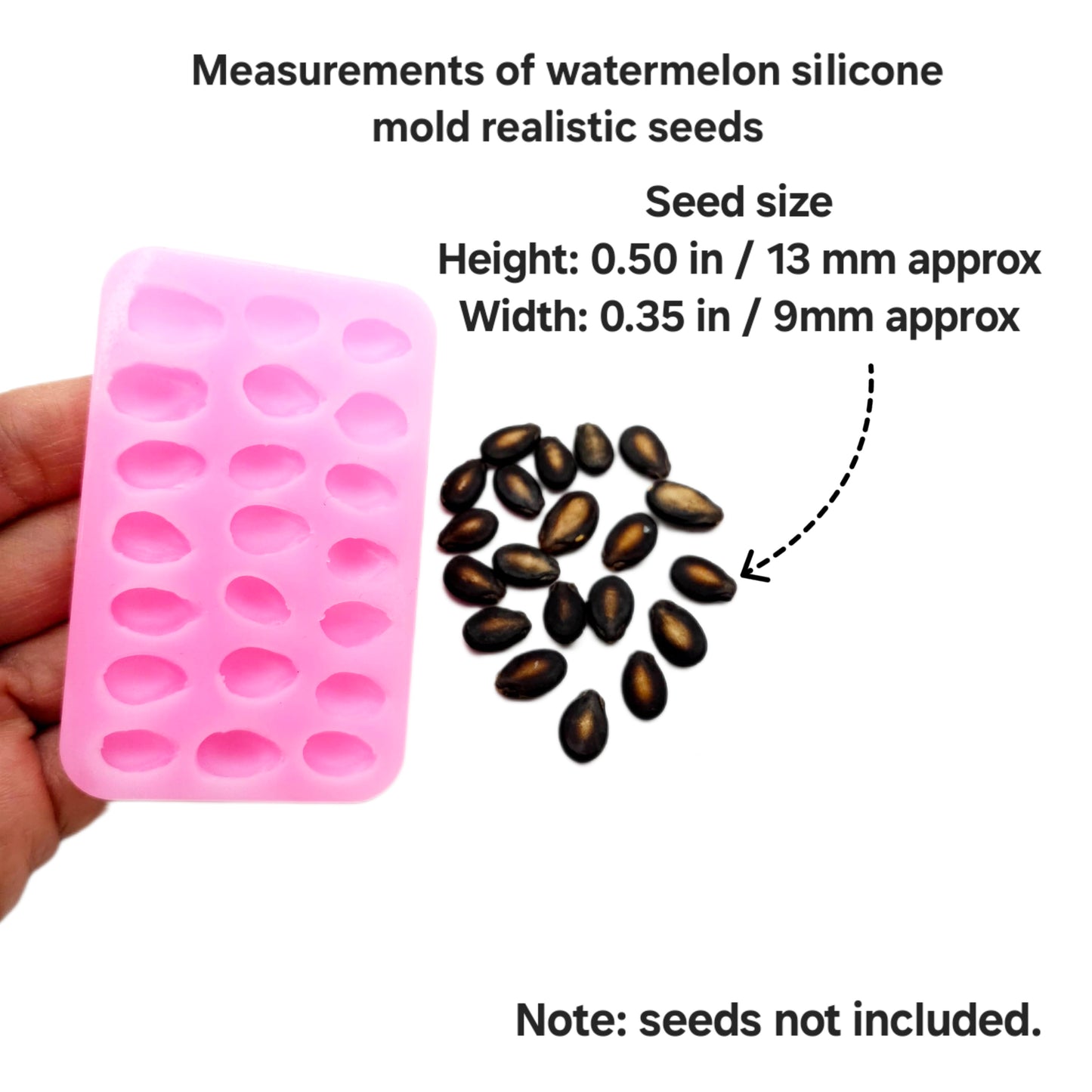 Watermelon seeds silicone mold, realistic seeds mold, tropical watermelon seeds mold NS018