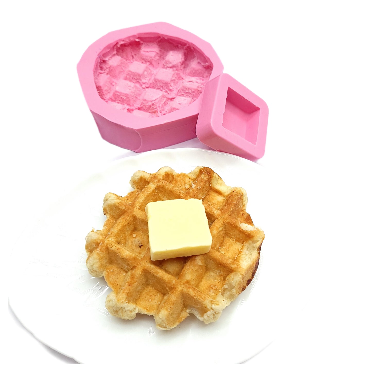 Belgian waffle Silicone Candle Mold and butter slice mold Perfect for Wax and Resin Crafting Realistic Belgian waffle Wax Mold set of 2 molds