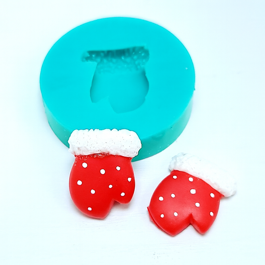 Christmas Mittens Charms Earrings Miniatures Silicone Mold for Fondant Resin Clay MS731