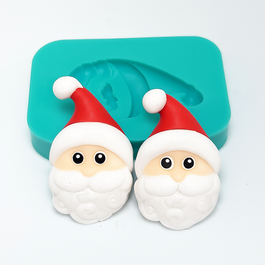 Santa Earrings Charms Miniatures Silicone Mold for Fondant Resin Clay Crafts MS732