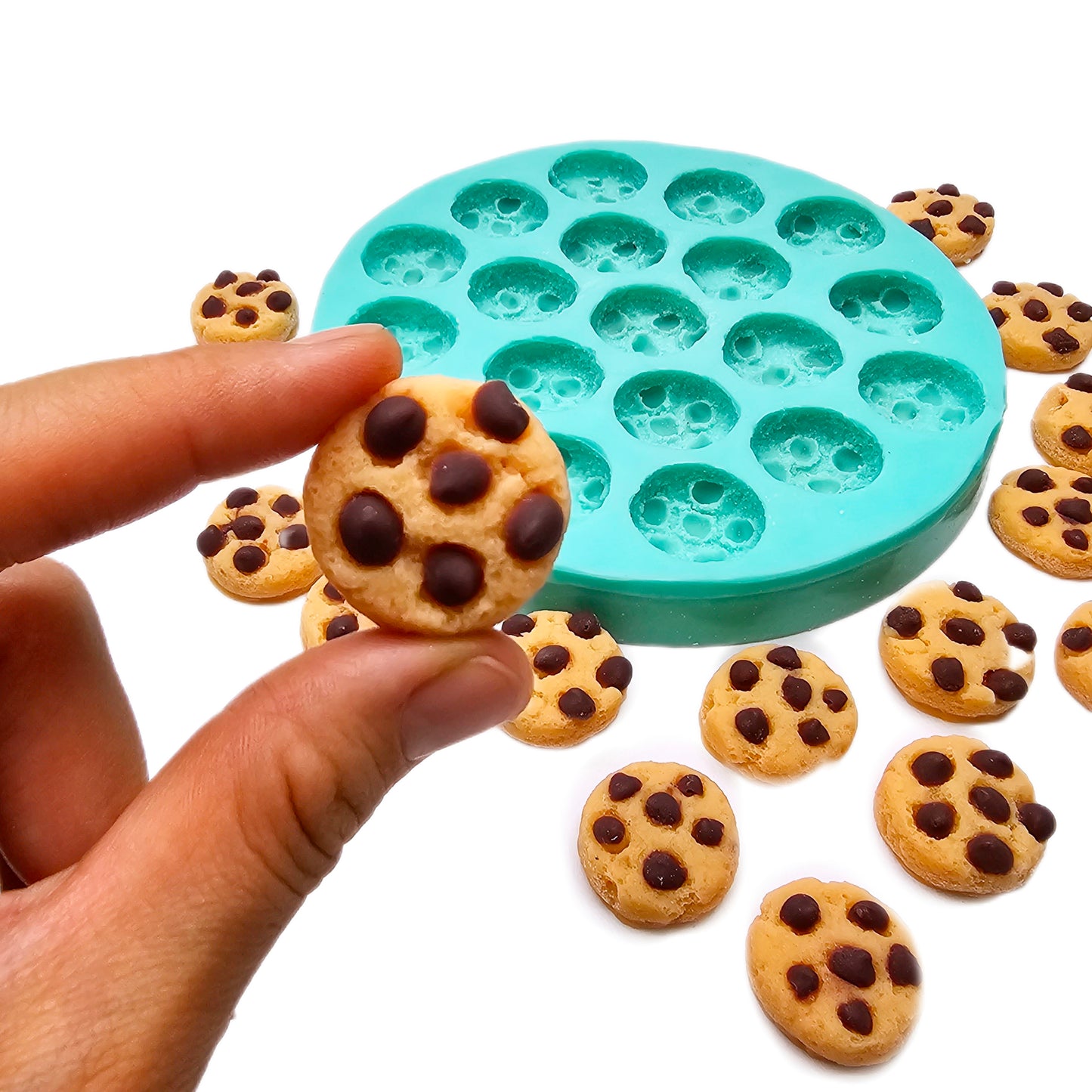 Chocolate chip cookie silicone mold, realistic cookie snap bar wax melt mold, candle dessert mold, soap making mold NS033