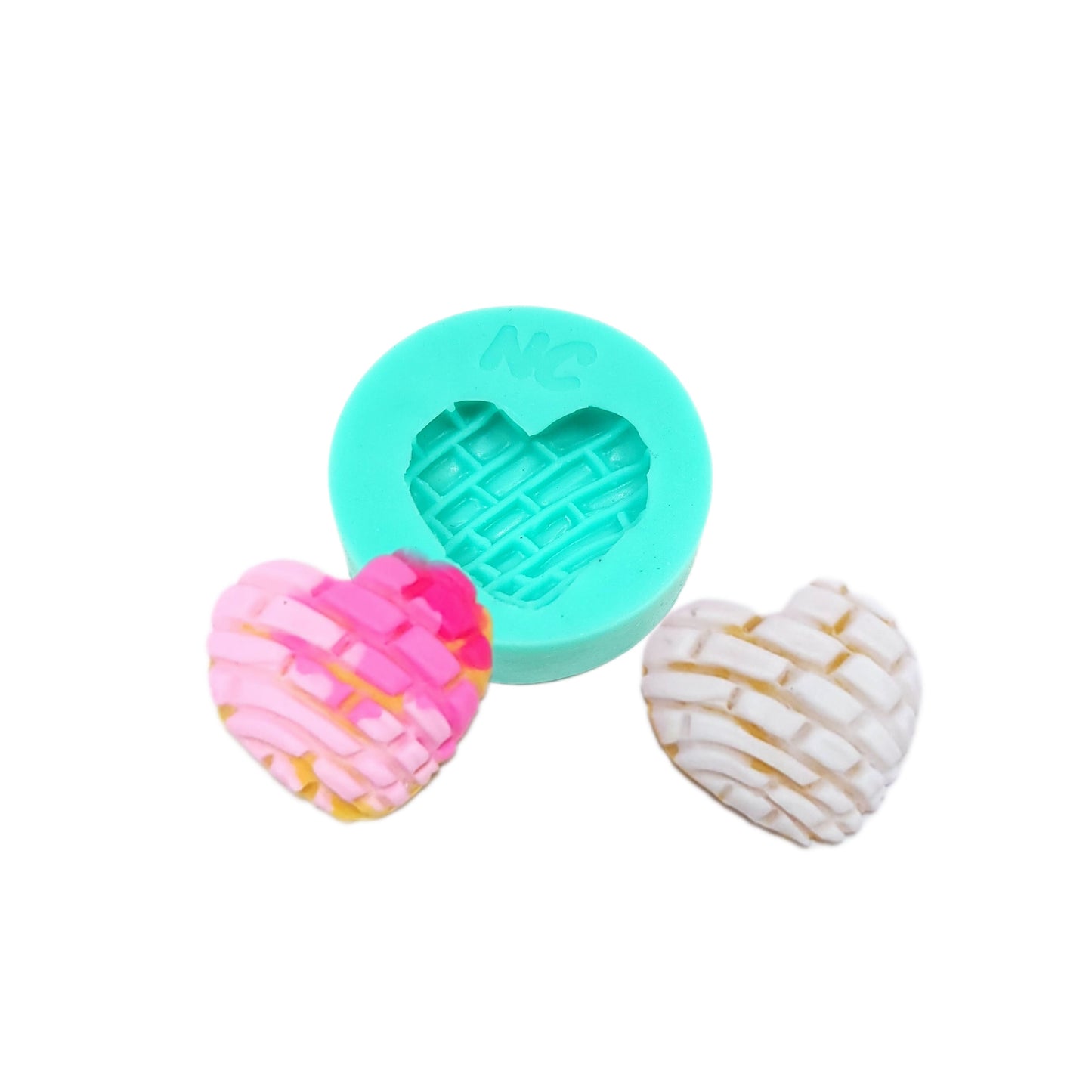 Concha bread heart shaped mold- Conchas Mexican bread silicone mold, Multi-Project Silicone mold NC037-38