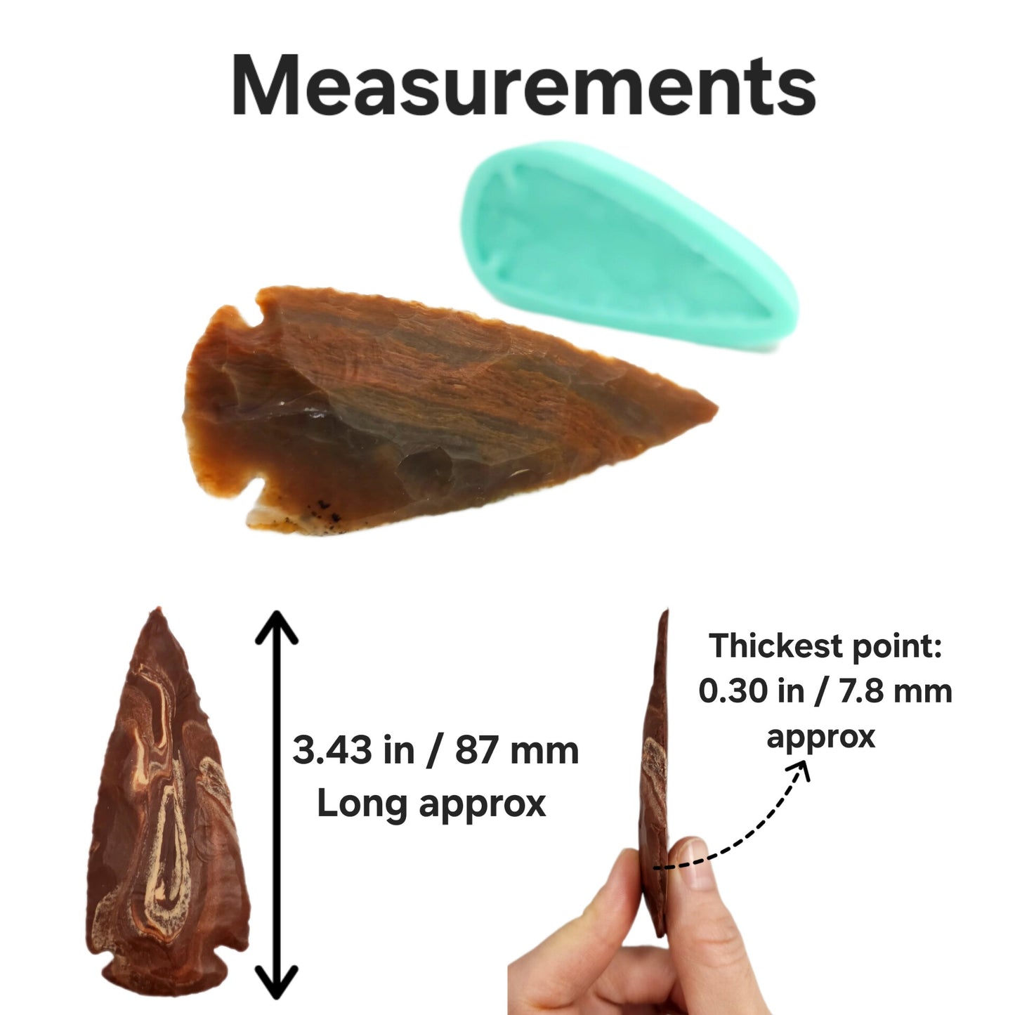 Arrowhead Silicone Mold, candle and soap embeds, Cake Decorating, modeling fondant and chocolate, Candy arrow mold
