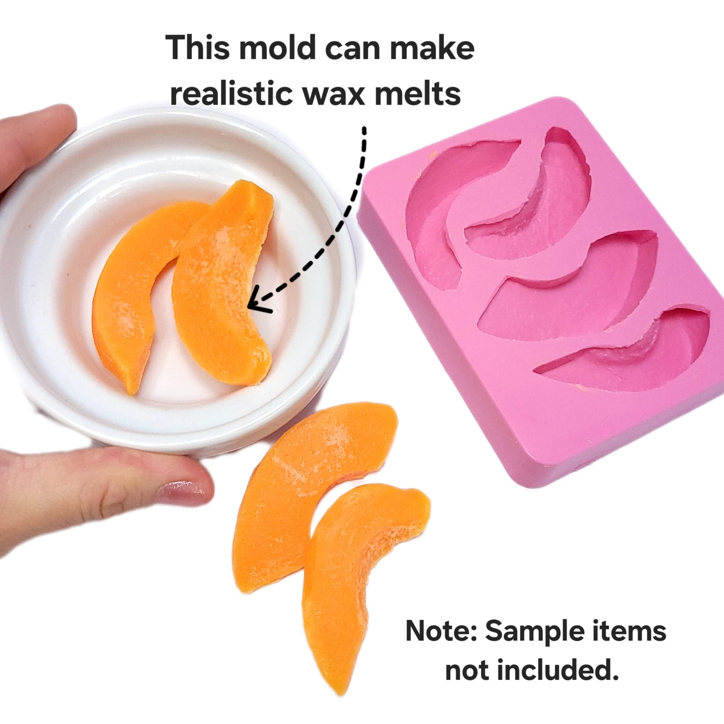 Realistic Peach slices wax melts mold, chocolate mold, cake decorating mold, Soap and Candle, Mold for Wax, Mold for Resin NC068