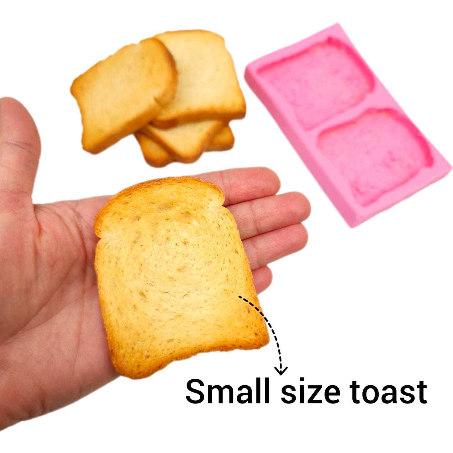 Small bread toast Silicone Mold, Soap embeds, bread toast candle mold NS008