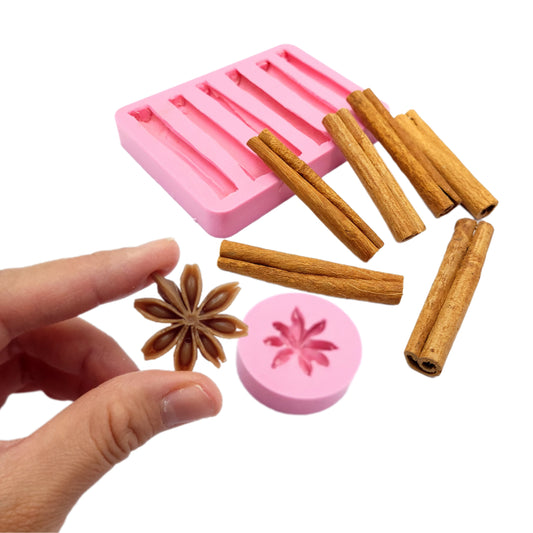 Star anise mold and cinnamon sticks mold Soap and Candle embeds mold  Mold for Wax melts Mold for Resin polymer clay mold