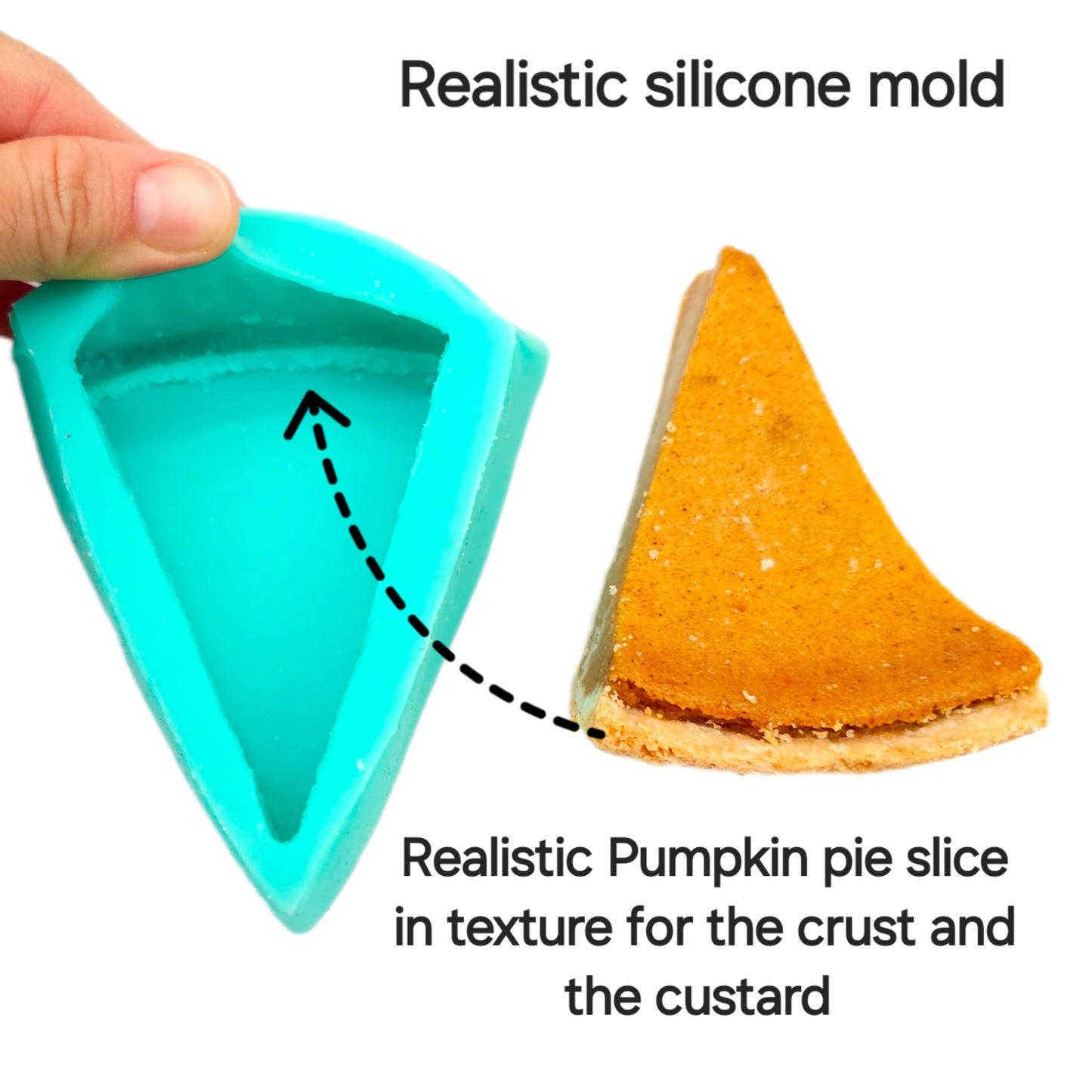 Pie slice silicone mold realistic pumpkin pie slice silicone mold candle making mold soap making mold candle dessert mold wax melts mold NS047