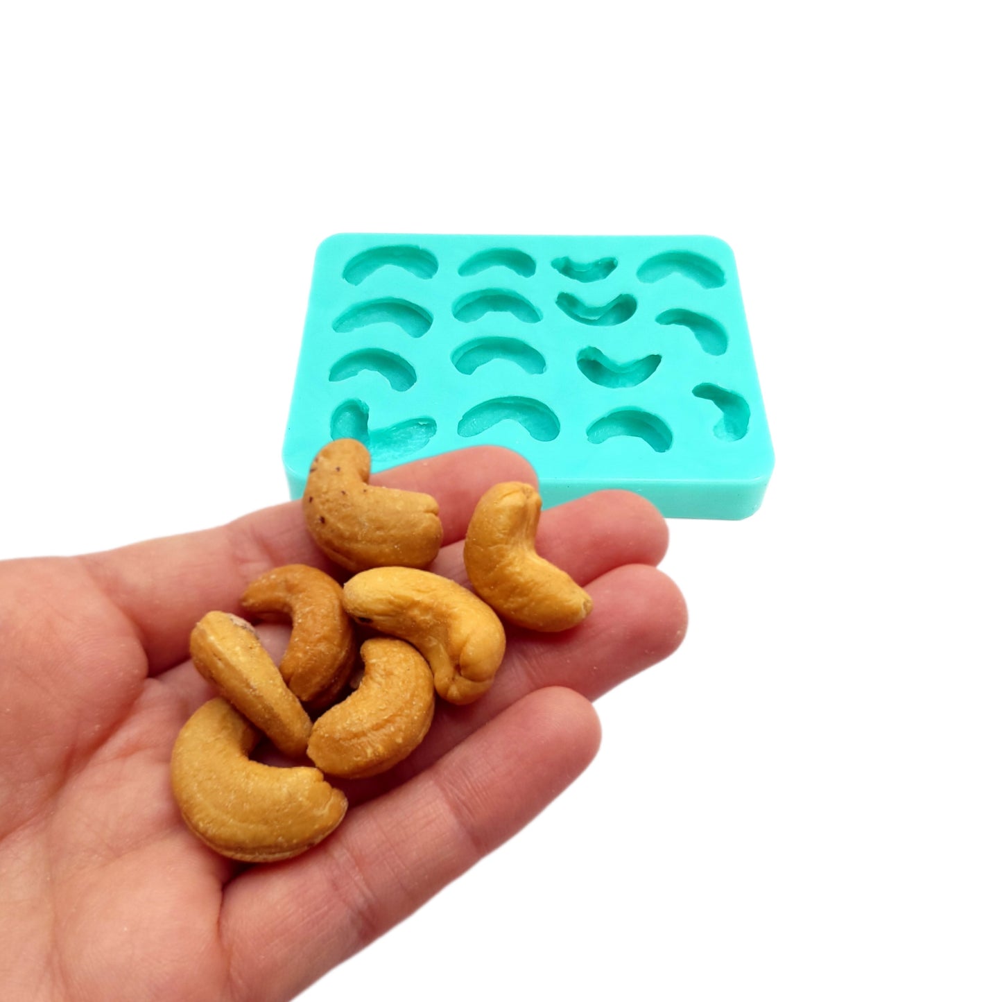 Cashew silicone mold, realistic cashew mold, candle wax embeds, realistic soap embeds mold, fake food mold, display food silicone mold NS014