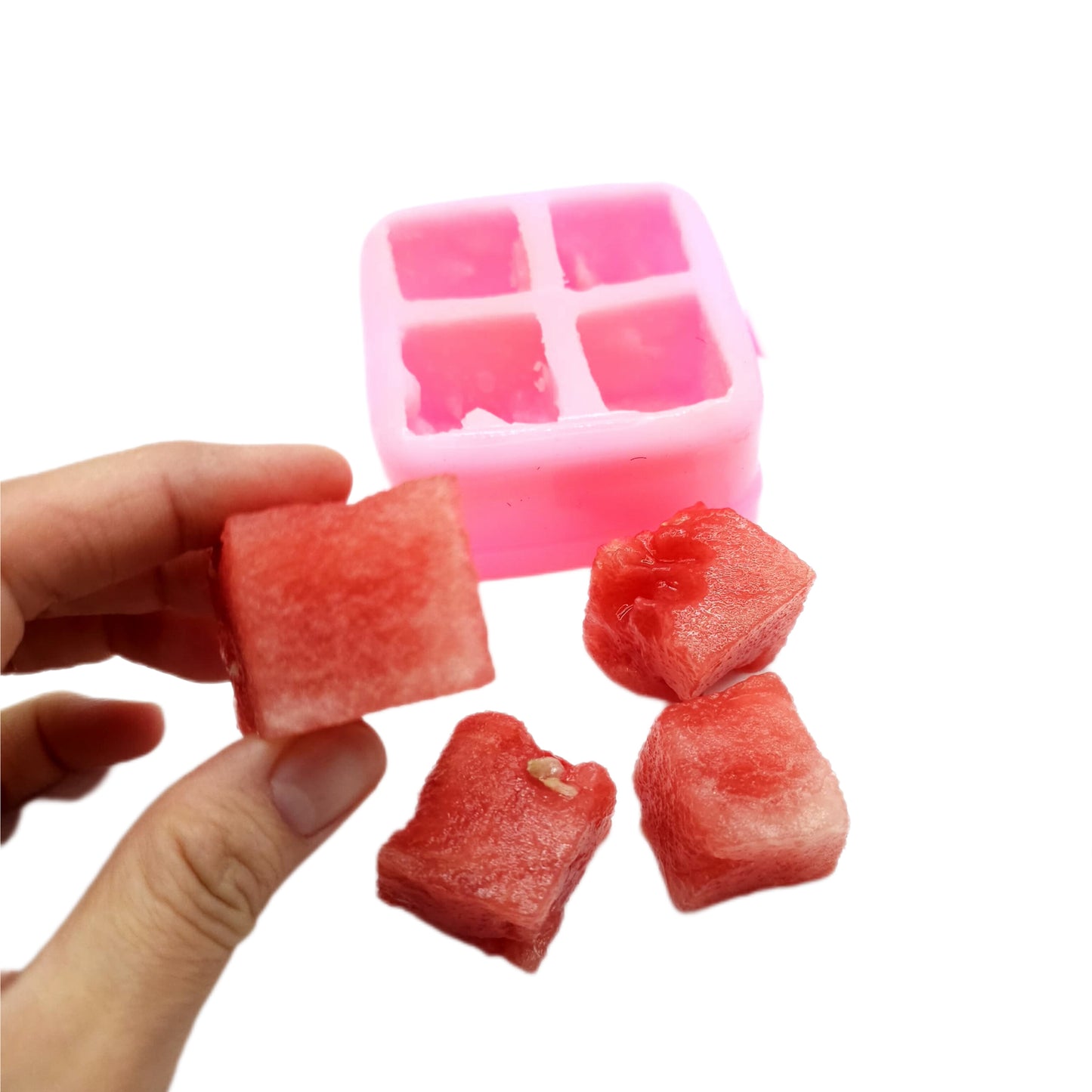 Watermelon chunk silicone mold, realistic tropical watermelon chunks, watermelon wax melt mold NS017