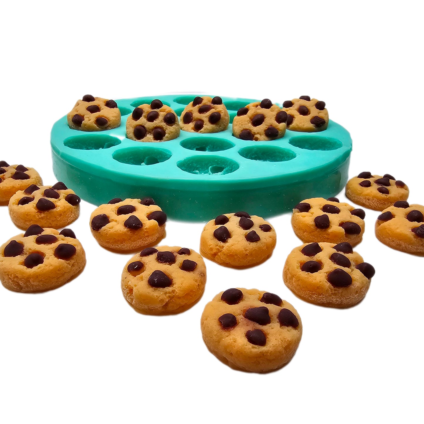 Chocolate chip cookie silicone mold, realistic cookie snap bar wax melt mold, candle dessert mold, soap making mold NS033