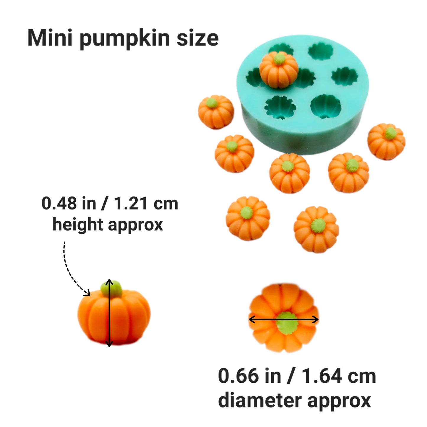 Mini pumpkin silicone mold, miniature pumpkin autumn mold, pumpkin charm mold soap embeds mold, candle wax melts mold NS013