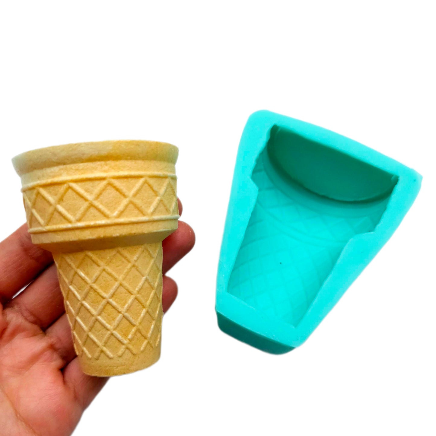 Ice cream half cone Silicone Mold, candle and soap embeds, half cone mold Cake Decorating, modeling fondant and chocolate NS012