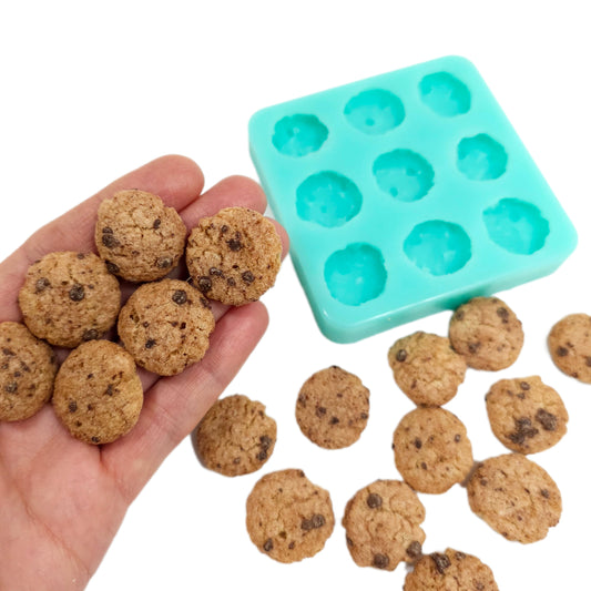 Realistic chocolate chips cookie cereal wax melts mold, Soap and Candle embeds, cookie mold for Wax, cereal Mold for Resin NC052