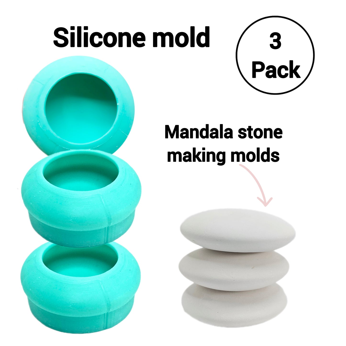 Mandala Stone Silicone Molds, Mandala art Silicone mold, mandala dotting art molds