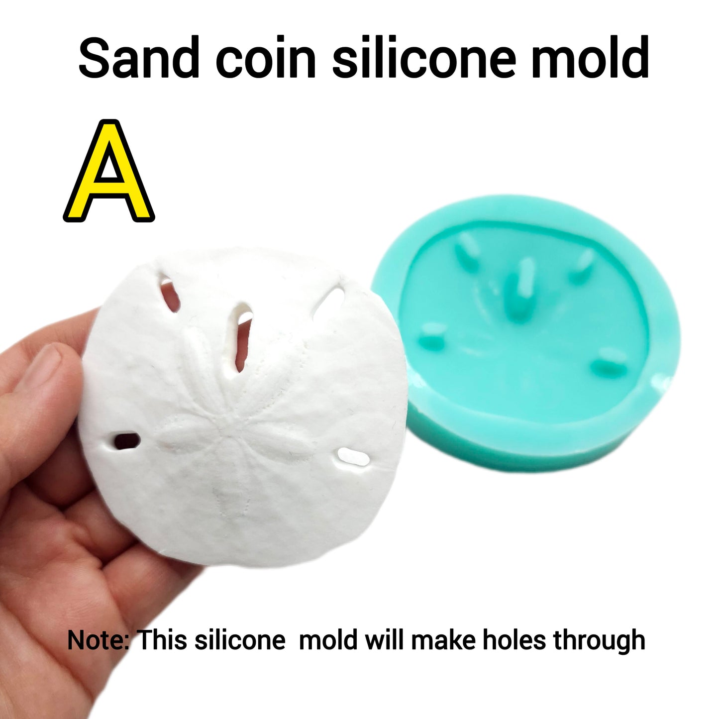 Sand coin silicone mold, realistic sand dollar wax melt mold, candle mold, soap making mold NS046