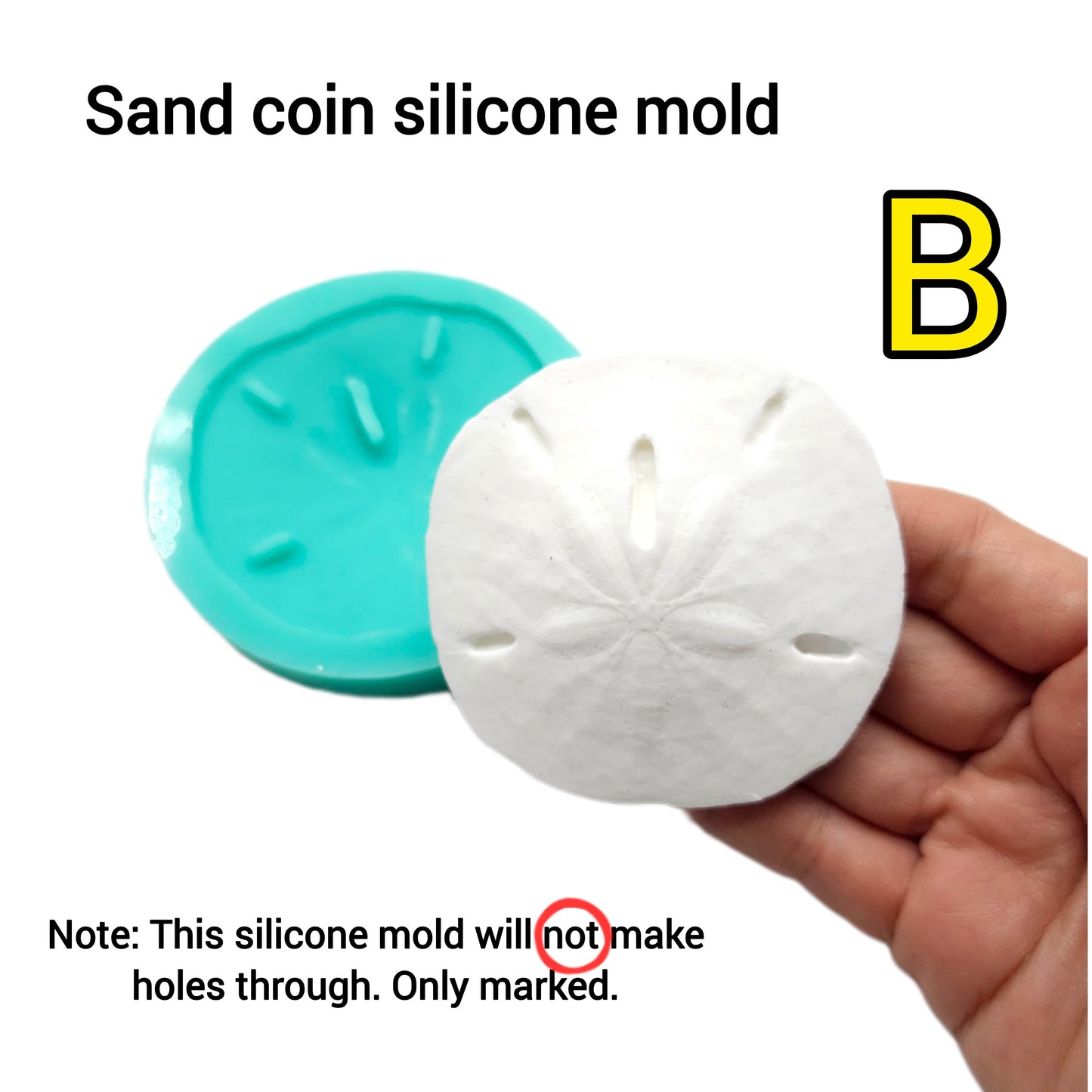 Sand coin silicone mold, realistic sand dollar wax melt mold, candle mold, soap making mold NS046