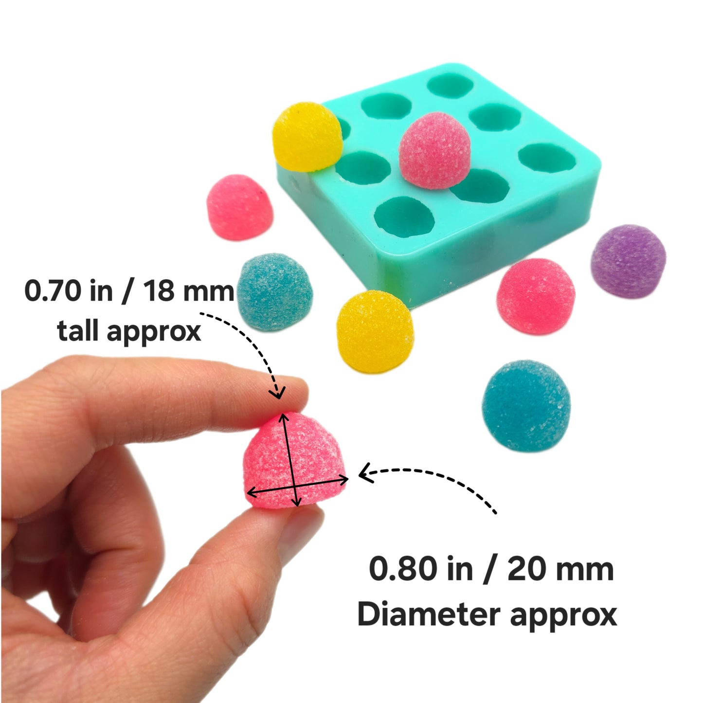 Sugar gummy drops Silicone mold Versatile Silicone Mold For Edible Crafts, Resin, Clay, Wax, Pet Treats & More Handmade in Canada NT062