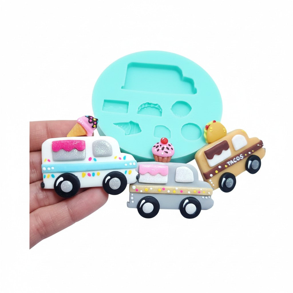 Food Truck Silicone Mold Ice Cream Tacos Cupcake Miniatures MS017